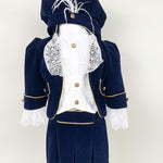 Set botez baiat - print catifea bleomarin - Botez bebelusi