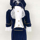 Set botez baiat - print catifea bleomarin - Botez bebelusi