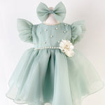 Set Botez Bebelusi cu Rochita Eleganta si Trusou Hand - Made - Alya - Botez bebelusi