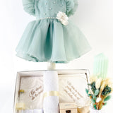 Set Botez Bebelusi cu Rochita Eleganta si Trusou Hand - Made - Alya - Botez bebelusi