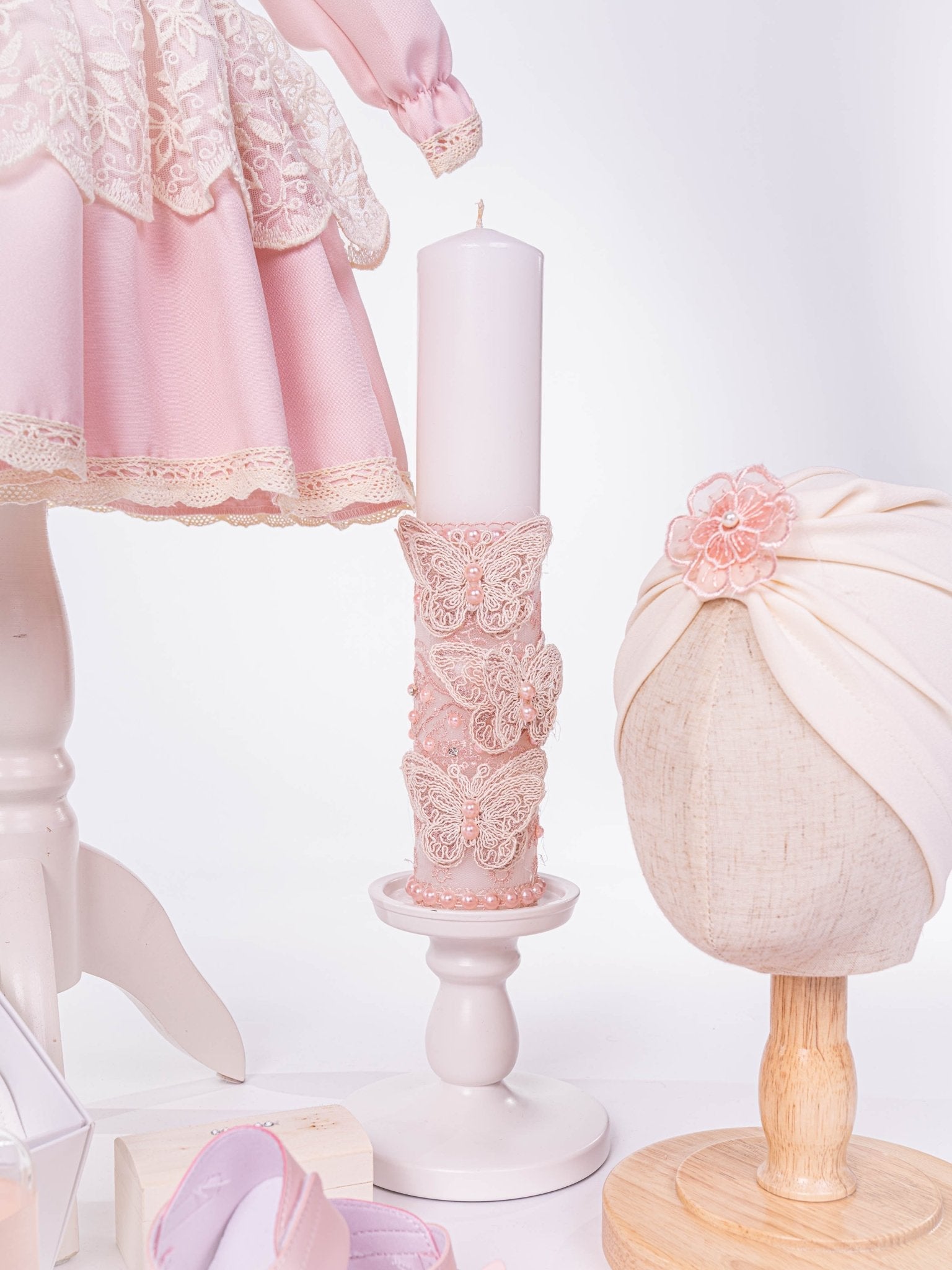 Set Botez Bebelusi cu Rochita Eleganta si Trusou Hand - Made - Mireya - Botez bebelusi
