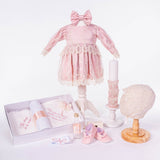Set Botez Bebelusi cu Rochita Eleganta si Trusou Hand - Made - Nieves - Botez bebelusi
