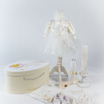 Set Botez Complet cu Rochita Ivory din Tulle si Trusou Hand - made - Siera - Botez bebelusi
