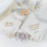 Set Botez Complet cu Rochita Ivory din Tulle si Trusou Hand - made - Siera - Botez bebelusi
