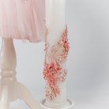 Set Botez Complet cu Rochita Roz Somon si Trusou Hand - made - Eleonora - Botez bebelusi