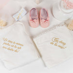 Set Botez Complet cu Rochita Roz Somon si Trusou Hand - made - Eleonora - Botez bebelusi