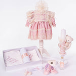 Set botez complet cu rochita, trusou hand made si lumanare personalizata - Caetana - Botez bebelusi