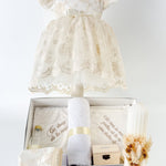 Set botez complet cu rochita, trusou hand made si lumanare personalizata - Filipa - Botez bebelusi