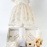 Set botez complet cu rochita, trusou hand made si lumanare personalizata - Filipa - Botez bebelusi