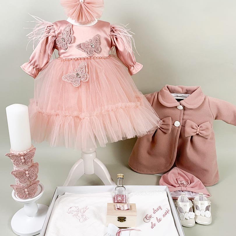 Set botez fete fluturi(cu paiete) - Botez bebelusi