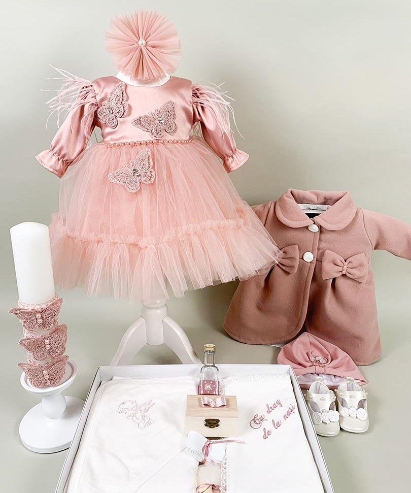 Set botez fete fluturi(cu paiete) - Botez bebelusi