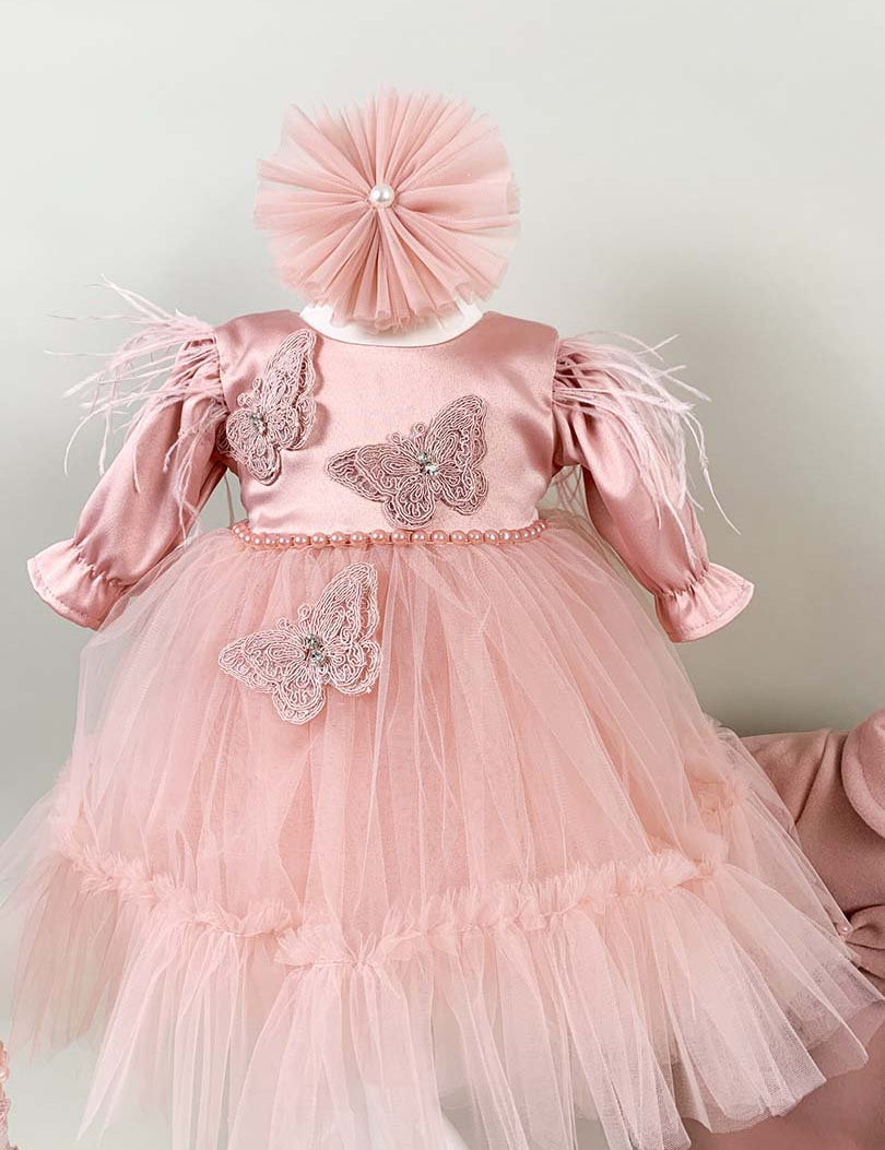 Set botez fete fluturi(cu paiete) - Botez bebelusi