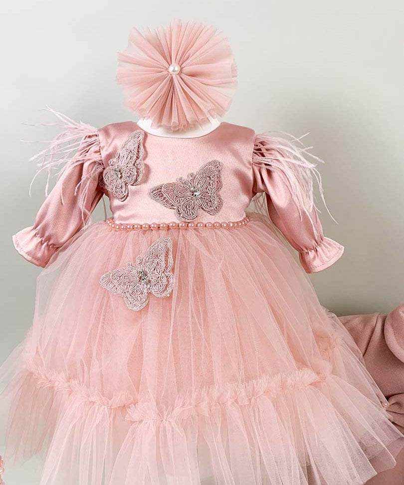 Set botez fete fluturi(cu paiete) - Botez bebelusi
