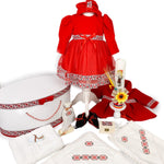 Set botez fetita complet rosu - Botez bebelusi
