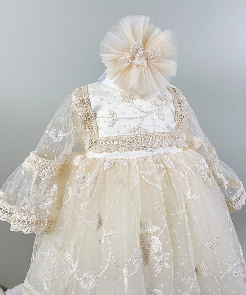 Set botez fetita cu dantela Lara - Botez bebelusi
