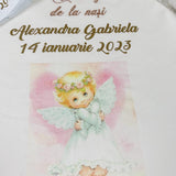 Set botez fetita fluturi colorați si ingeras roz - Botez bebelusi