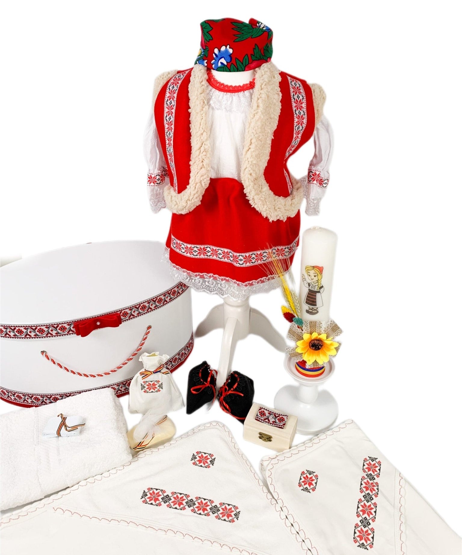 Set botez național fetita cu vesta - Botez bebelusi