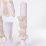 Set Complet Botez Bebelusi cu Rochita Eleganta, Lumanare si Cufar Personalizat - Ambra - Botez bebelusi