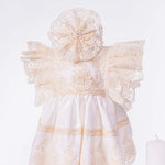 Set Complet Botez Bebelusi cu Rochita Eleganta, Lumanare si Cufar Personalizat - Ambra - Botez bebelusi