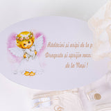 Set Complet Botez Bebelusi cu Rochita Eleganta, Lumanare si Cufar Personalizat - Ambra - Botez bebelusi
