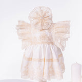 Set Complet Botez Bebelusi cu Rochita Eleganta, Lumanare si Cufar Personalizat - Antonella - Botez bebelusi