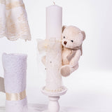 Set Complet Botez Bebelusi cu Rochita Eleganta, Lumanare si Cufar Personalizat - Antonella - Botez bebelusi