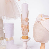 Set Complet Botez Bebelusi cu Rochita Eleganta, Lumanare si Cufar Personalizat - Camilla - Botez bebelusi