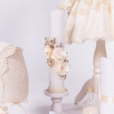 Set Complet Botez Bebelusi cu Rochita Eleganta, Lumanare si Cufar Personalizat - Jimena - Botez bebelusi