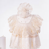 Set Complet Botez Bebelusi cu Rochita Eleganta, Lumanare si Cufar Personalizat - Jimena - Botez bebelusi