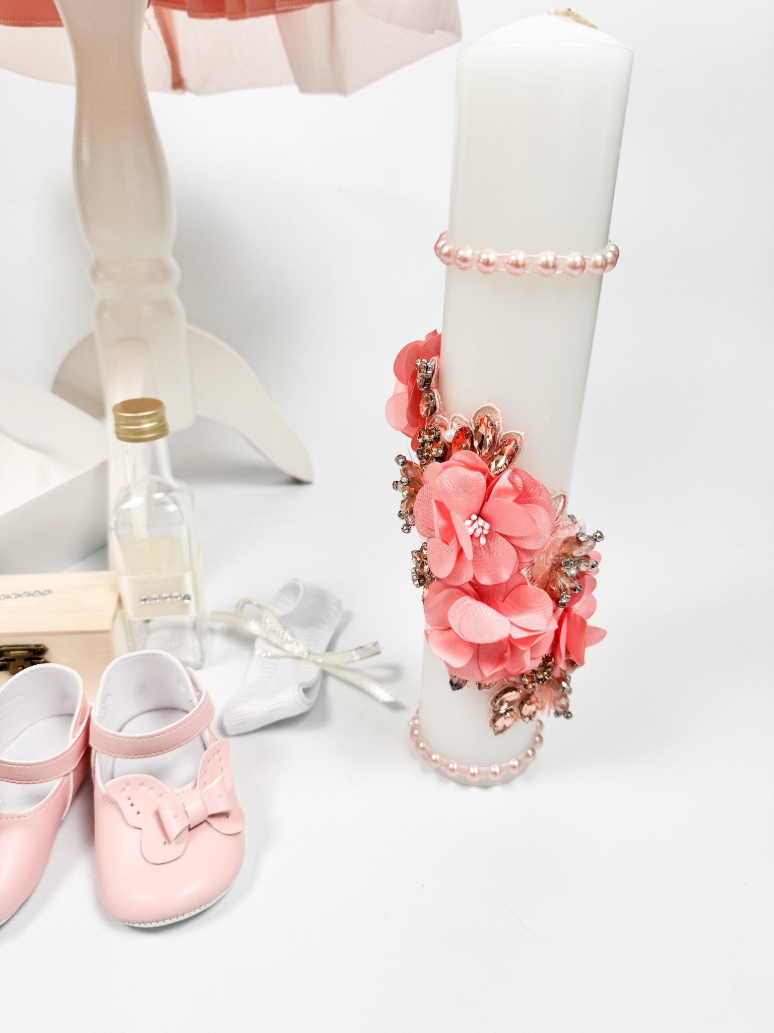 Set Complet Botez Bebelusi cu Rochita Eleganta si Trusou Hand - Made - Allegra - Botez bebelusi