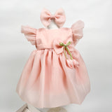 Set Complet Botez Bebelusi cu Rochita Eleganta si Trusou Hand - Made - Allegra - Botez bebelusi