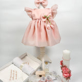 Set Complet Botez Bebelusi cu Rochita Eleganta si Trusou Hand - Made - Allegra - Botez bebelusi