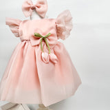 Set Complet Botez Bebelusi cu Rochita Eleganta si Trusou Hand - Made - Allegra - Botez bebelusi