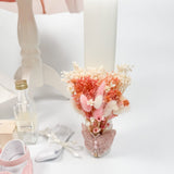 Set Complet Botez Bebelusi cu Rochita Eleganta si Trusou Hand - Made cu Flori Uscate - Eda - Botez bebelusi