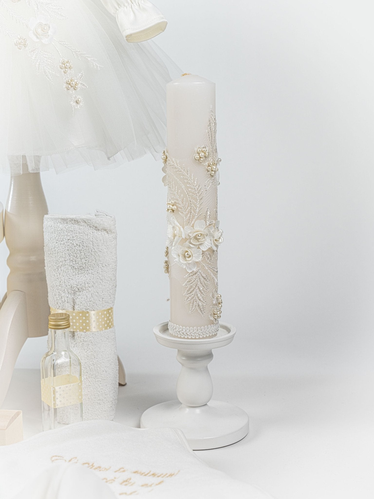 Set Complet Botez Bebelusi cu Rochita si Cutie Personalizata - Dahlia - Botez bebelusi