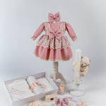 Set Complet Botez Bebelusi cu Rochita si Trusou Hand - made - Sally - Botez bebelusi