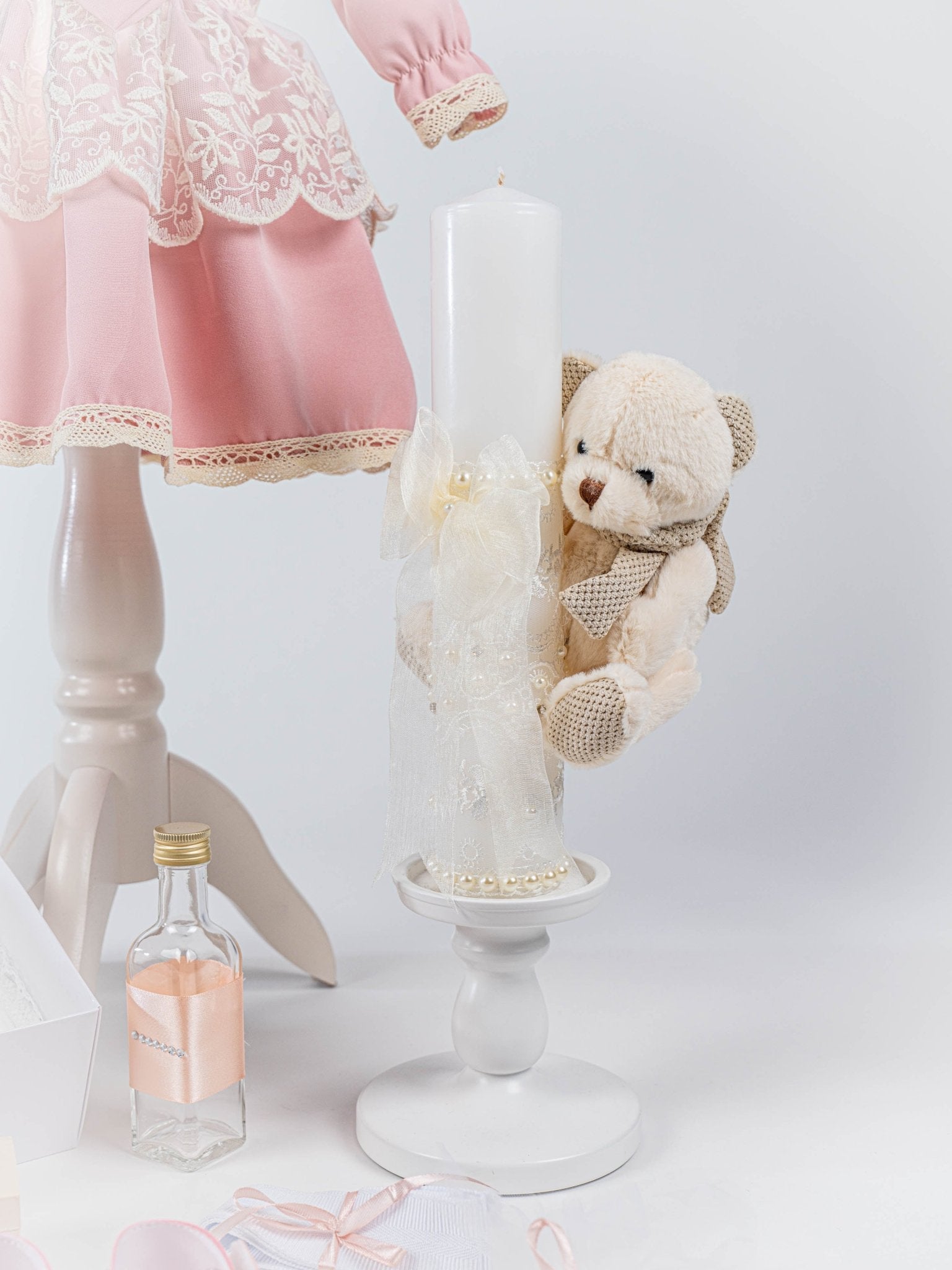 Set Complet Botez Bebelusi cu Rochita si Trusou Hand - made - Sally - Botez bebelusi