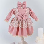 Set Complet Botez Bebelusi cu Rochita si Trusou Hand - made - Sally - Botez bebelusi