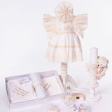 Set Complet Botez Bebelusi cu Rochita, Trusou si Lumanare - Federica - Botez bebelusi