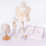 Set Complet Botez Bebelusi cu Rochita, Trusou si Lumanare - Isabel - Botez bebelusi