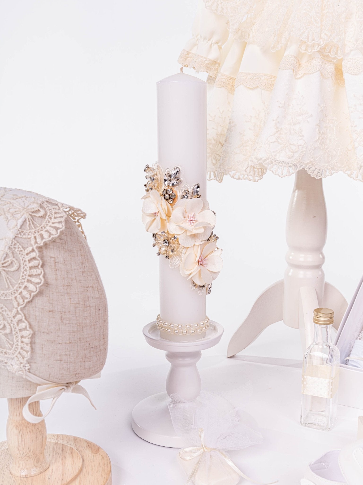 Set Complet Botez Bebelusi cu Rochita, Trusou si Lumanare - Isabel - Botez bebelusi