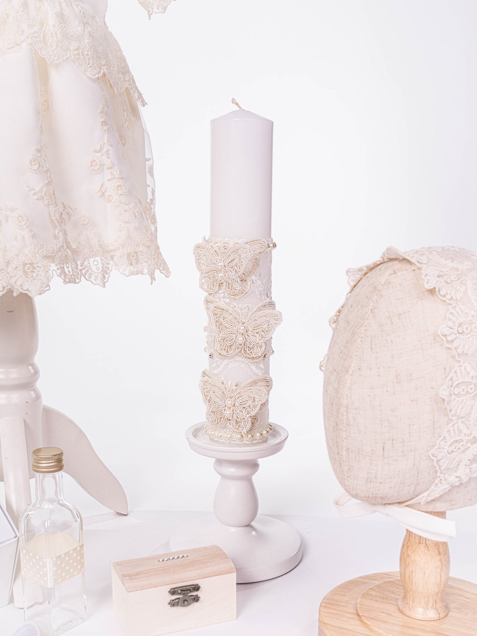 Set Complet Botez Bebelusi cu Rochita, Trusou si Lumanare - Mar - Botez bebelusi