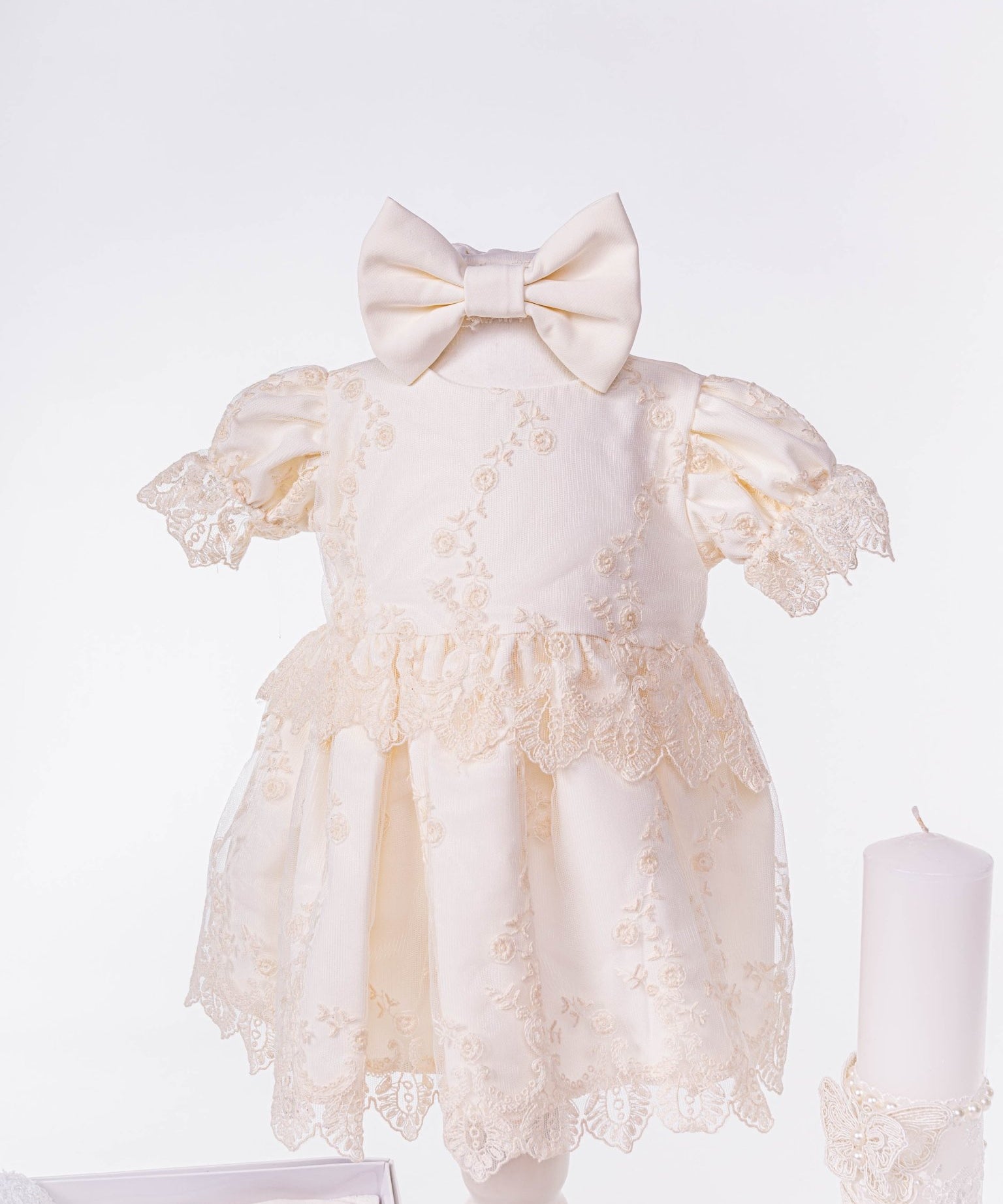 Set Complet Botez Bebelusi cu Rochita, Trusou si Lumanare - Mar - Botez bebelusi