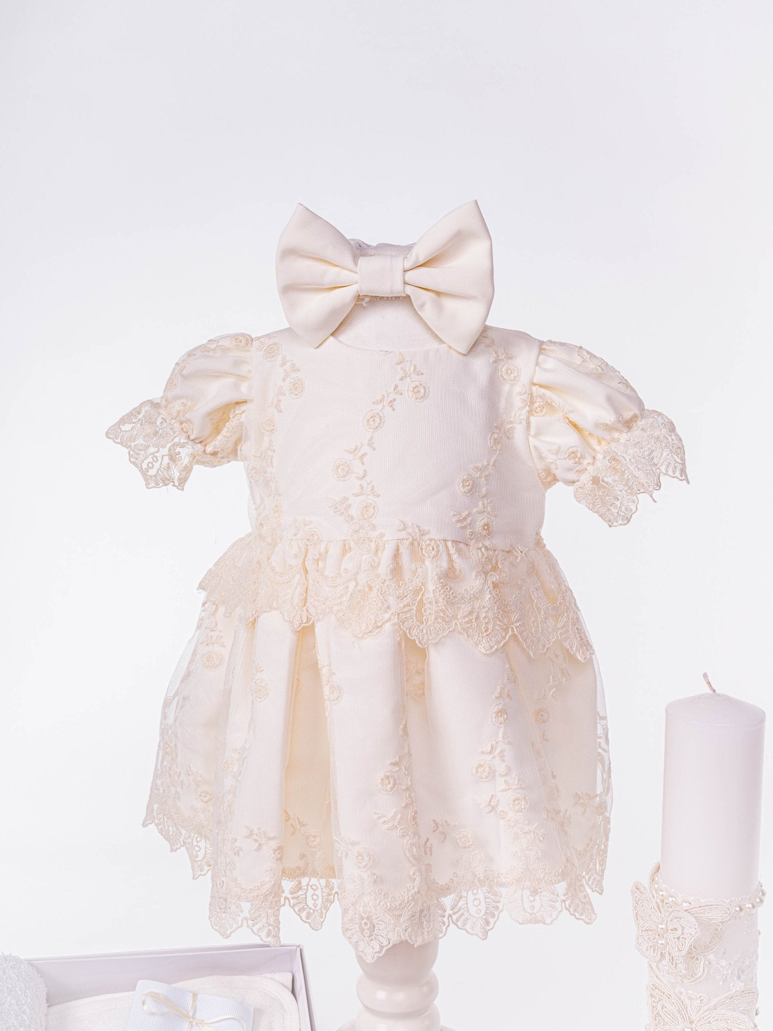 Set Complet Botez Bebelusi cu Rochita, Trusou si Lumanare - Mar - Botez bebelusi