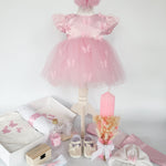 Set Complet Botez Bebelusi cu Rochita Vaporoasa si Trusou Hand Made - Romina - Botez bebelusi
