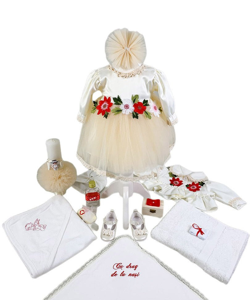 Set complet botez cu flori - Botez bebelusi