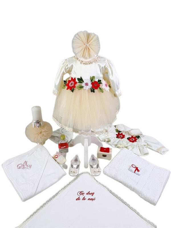 Set complet botez cu flori - Botez bebelusi