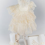 Set Complet Botez cu Rochita din Dantela si Trusou Hand - made - Nicky - Botez bebelusi