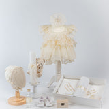 Set Complet Botez cu Rochita din Dantela si Trusou Hand - made - Nicky - Botez bebelusi