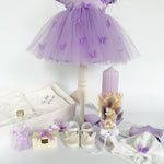Set Complet Botez cu Rochita Vaporoasa si Trusou Hand Made - Roxy - Botez bebelusi